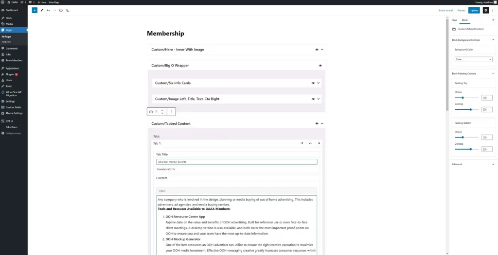 Gutenberg Editor WordPress - example screenshot | WebRedone